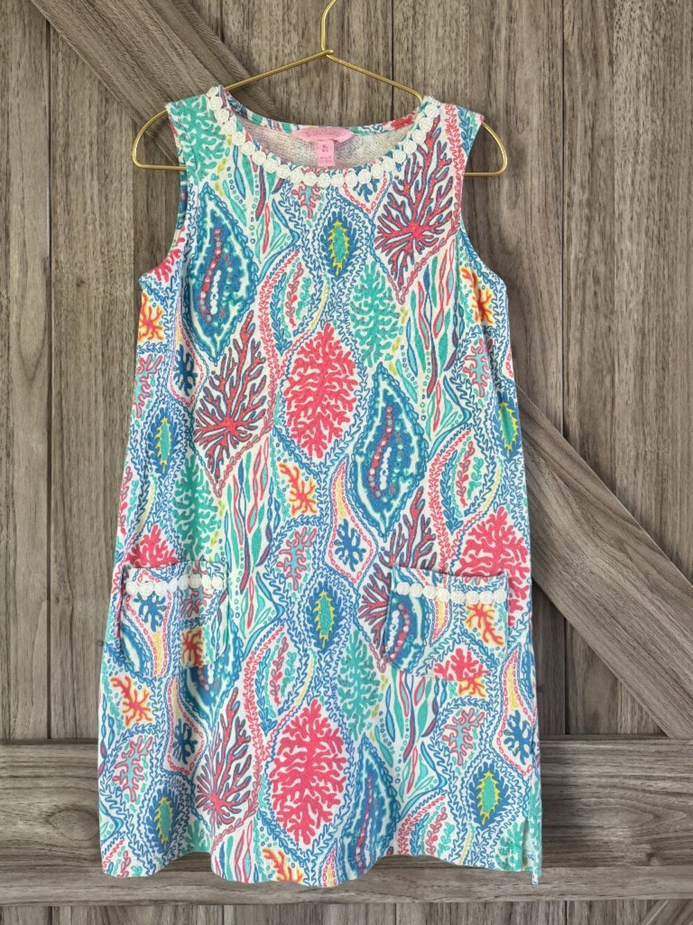 Lilly Pulitzer Girls Multicolor Coral Reef Print Shift Dress